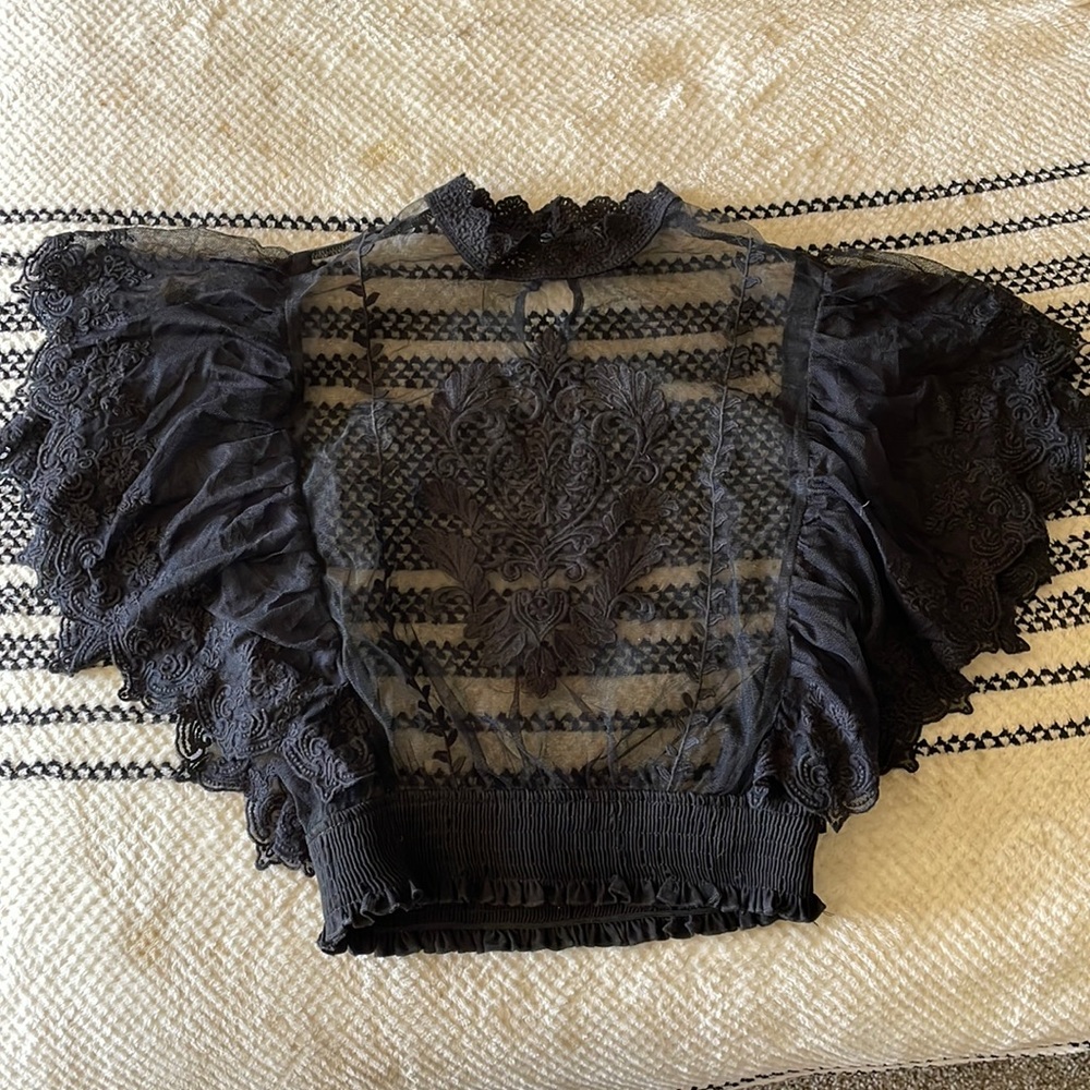 Cute black mesh top
